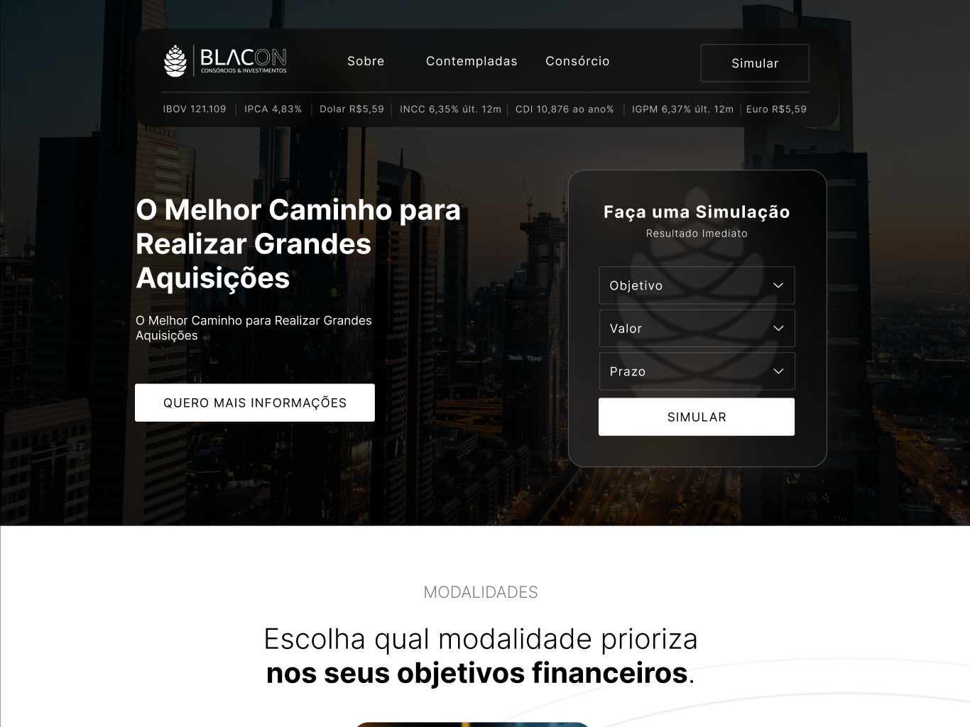 Website para Blacon Investimentos