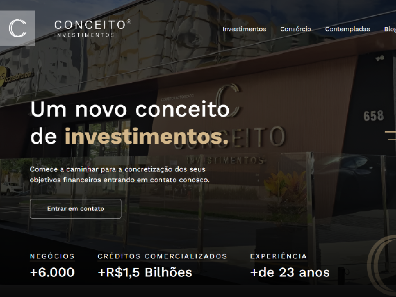 Website para Conceito Investimentos