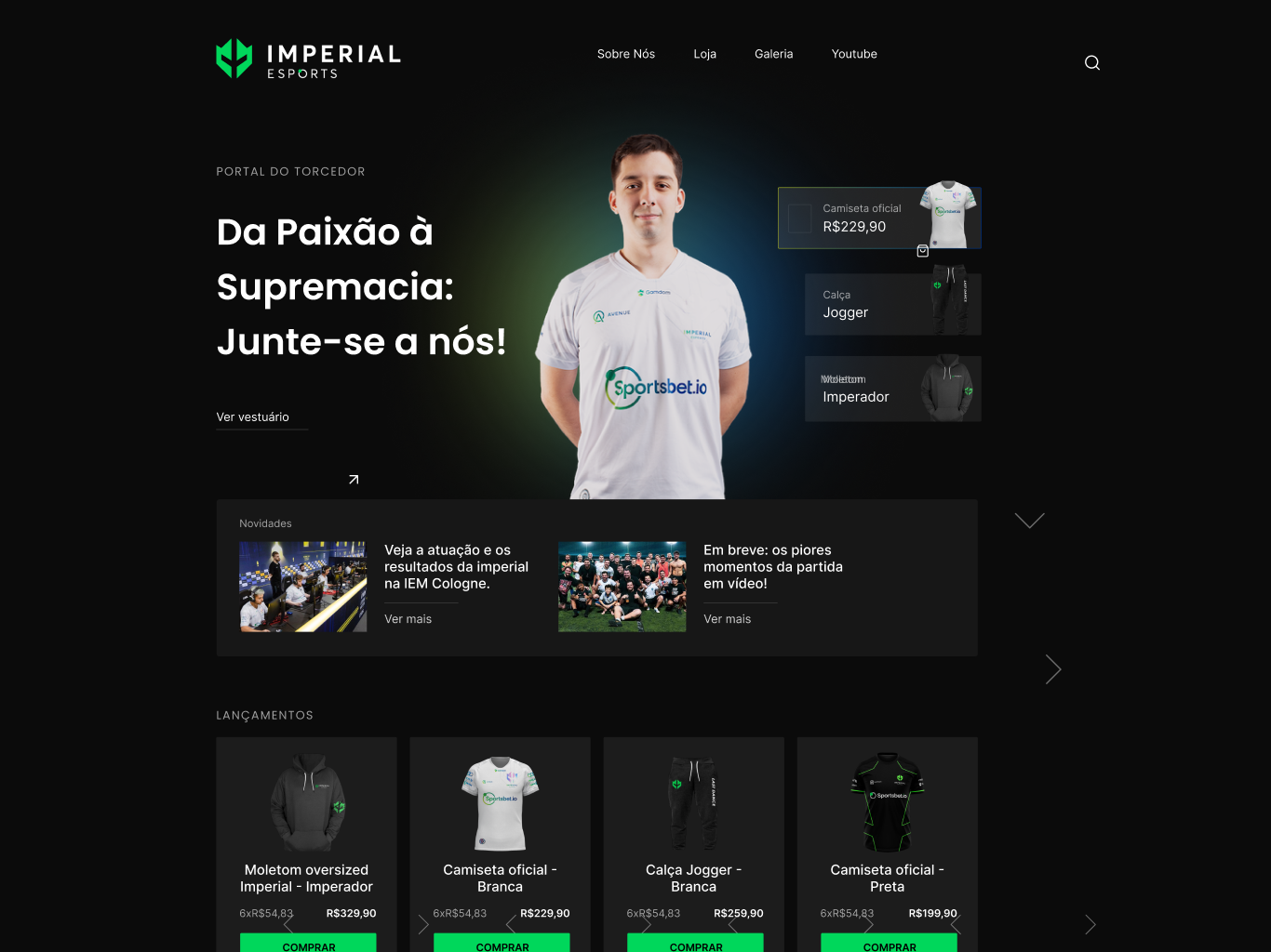 Website para Imperial E-Sports
