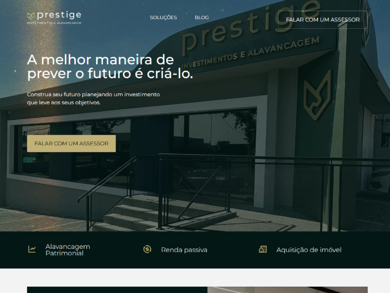Website para Prestige Investimentos