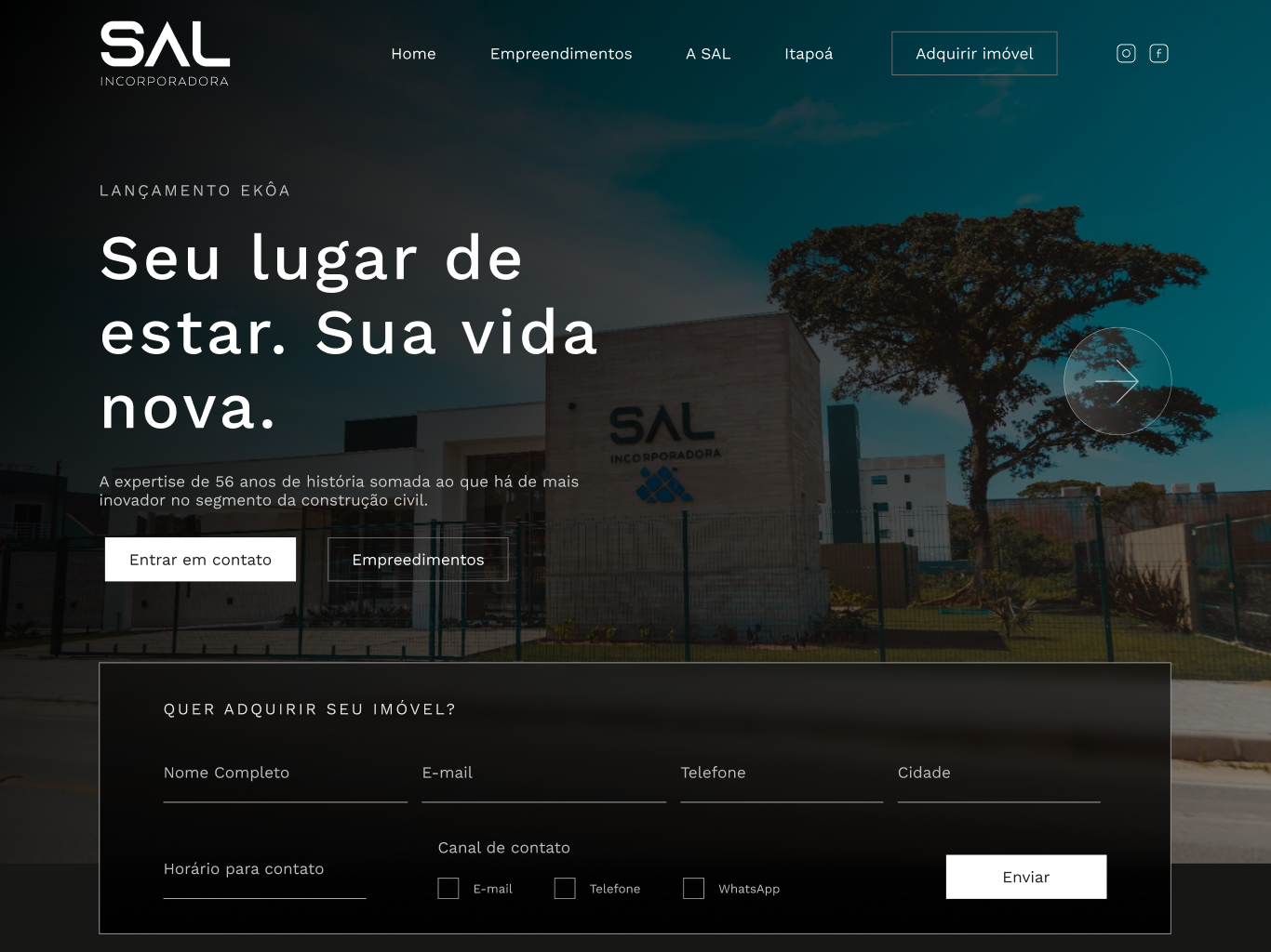 Website para SAL Incorporadora